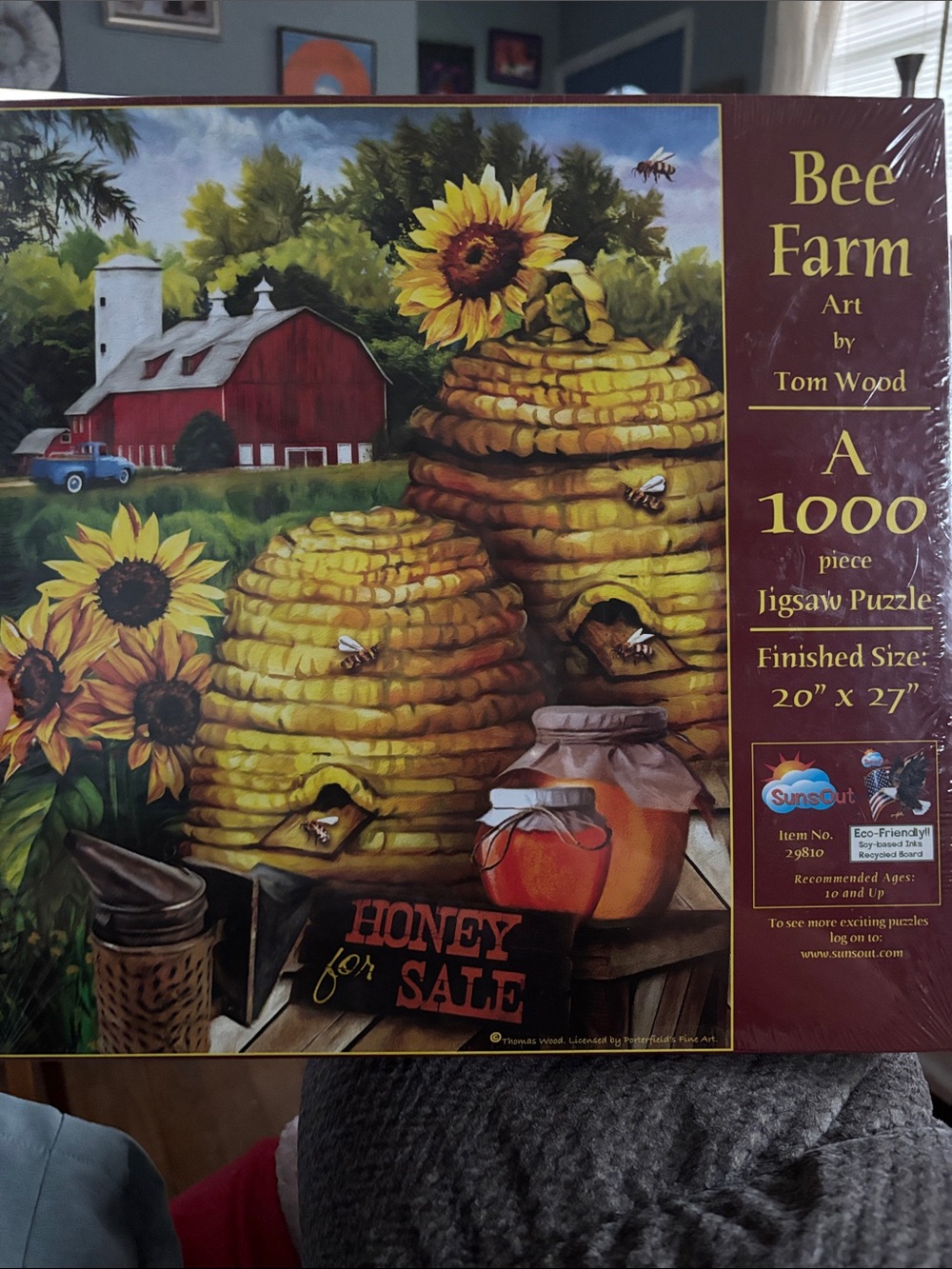 TOM WOOD Yellow Sunflower & Bee Farm Puzzle NWOT